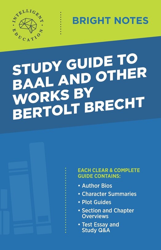 Front cover_Study Guide to Baal and Other Works by Bertolt Brecht