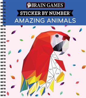 Couverture_Brain Games - Sticker by Number: Amazing Animals (13 Images to Sticker)