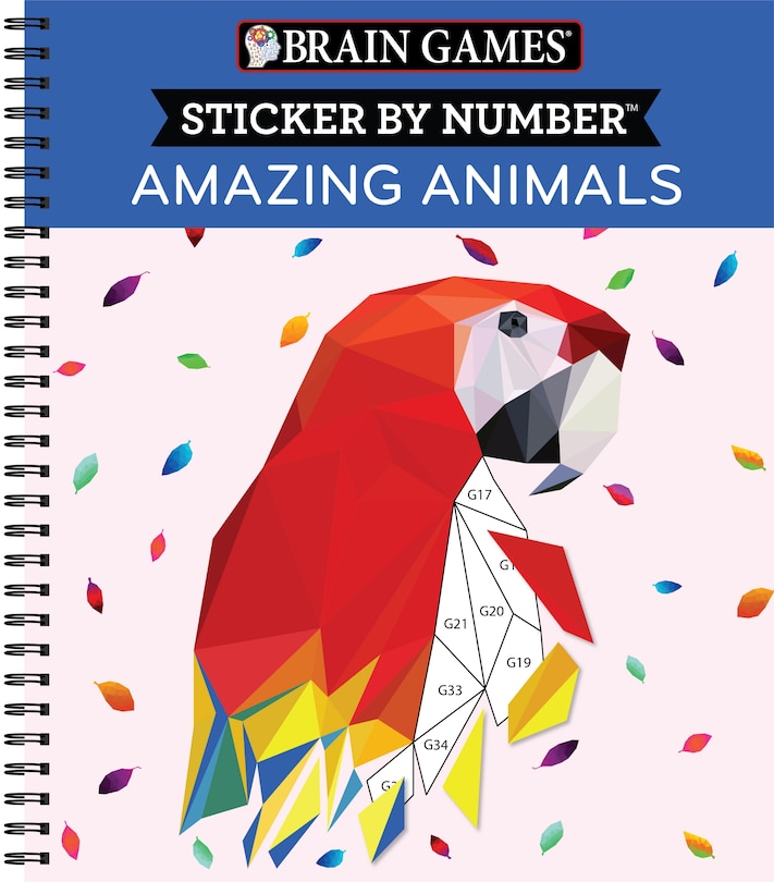 Couverture_Brain Games - Sticker by Number: Amazing Animals (13 Images to Sticker)