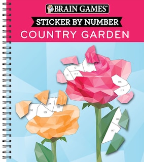 Front cover_Brain Games - Sticker by Number: Country Garden (13 Images to Sticker)