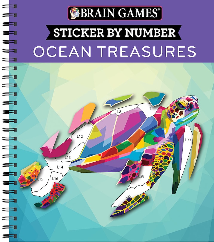 Couverture_Brain Games - Sticker by Number: Ocean Treasures (13 Images to Sticker)