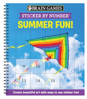 Front cover_Brain Games - Sticker by Number: Summer Fun! (Easy - Square Stickers)
