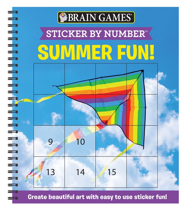 Front cover_Brain Games - Sticker by Number: Summer Fun! (Easy - Square Stickers)