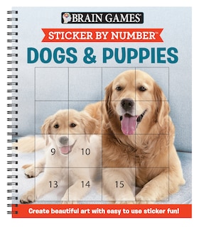 Front cover_Brain Games - Sticker by Number: Dogs & Puppies (Easy - Square Stickers)