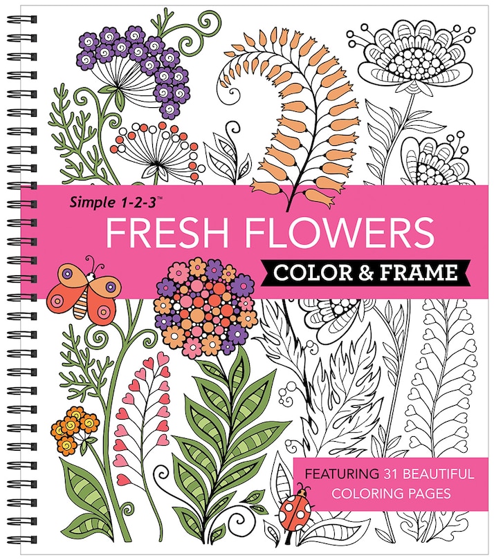 Front cover_Color & Frame - Fresh Flowers (Adult Coloring Book)