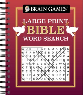 Front cover_Brain Games - Large Print Bible Word Search (Red)