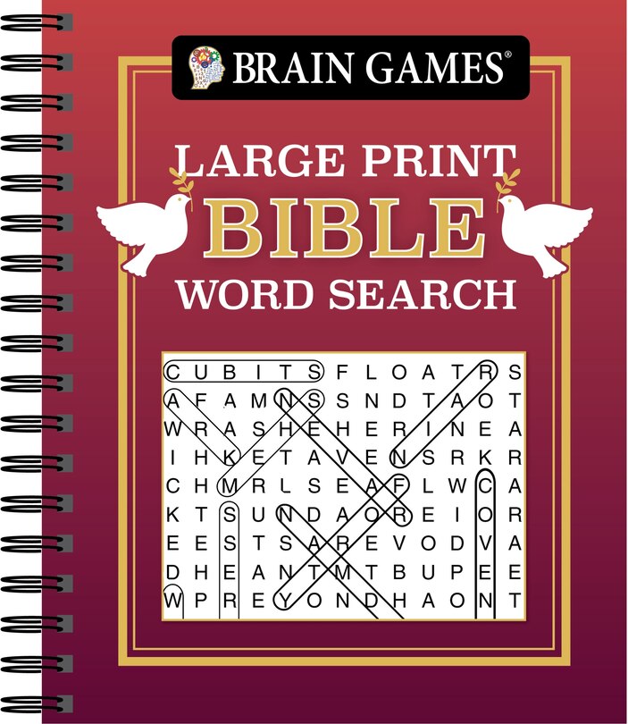 Front cover_Brain Games - Large Print Bible Word Search (Red)