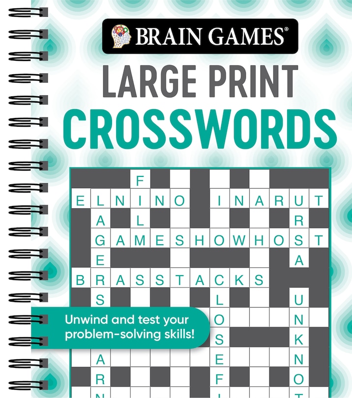 Couverture_Brain Games - Large Print Crosswords (Swirls)