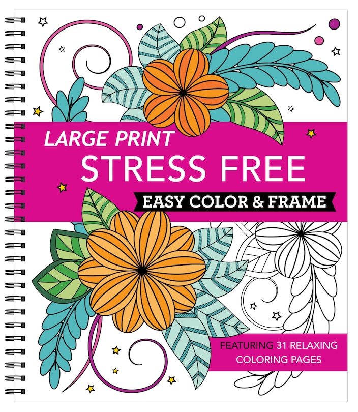 Couverture_Large Print Easy Color & Frame - Stress Free (Adult Coloring Book)