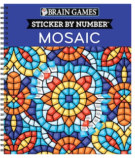 Front cover_Brain Games - Sticker by Number: Mosaic (20 Complex Images to Sticker)