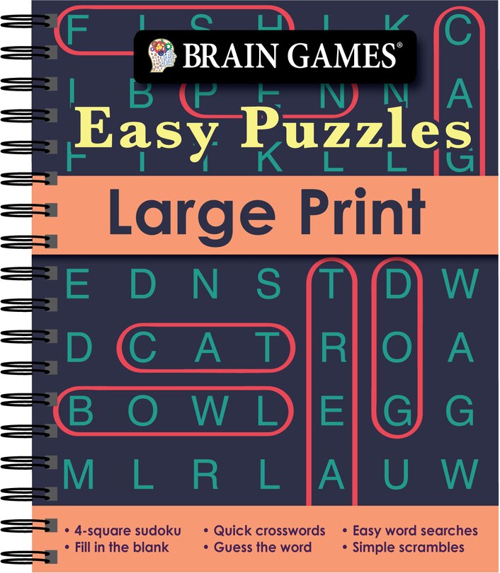 Front cover_Brain Games - Easy Puzzles - Large Print