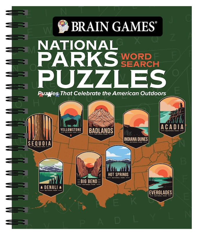 Front cover_Brain Games - National Parks Word Search Puzzles