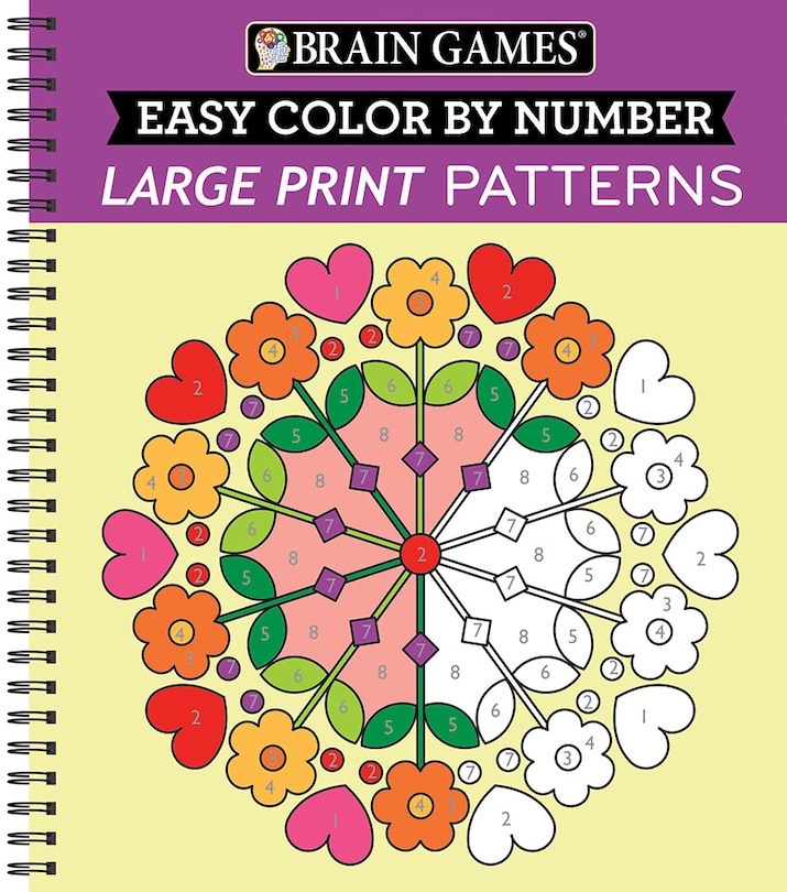 Couverture_Brain Games - Color by Number - Large Print: Patterns (Stress Free Coloring Book)