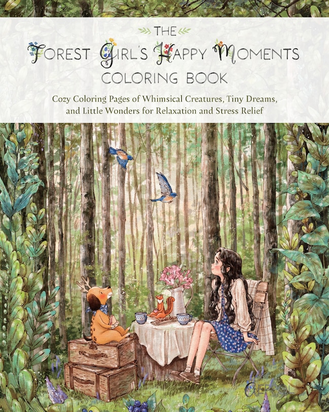 Front cover_The Forest Girl's Happy Moments Coloring Book