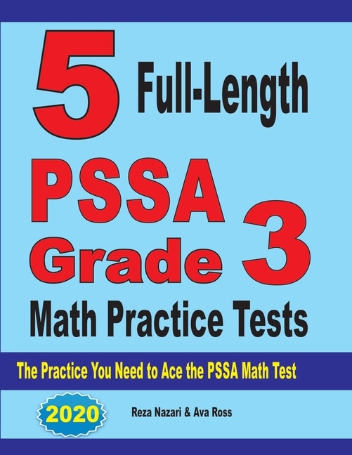 Front cover_5 Full-Length PSSA Grade 3 Math Practice Tests