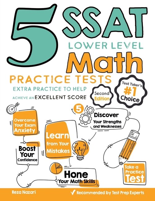 Couverture_5 SSAT Lower Level Math Practice Tests