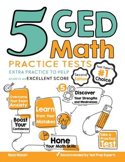 Front cover_5 GED Math Practice Tests