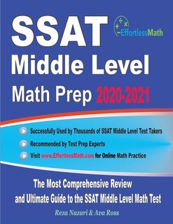 Front cover_SSAT Middle Level Math Prep 2020-2021