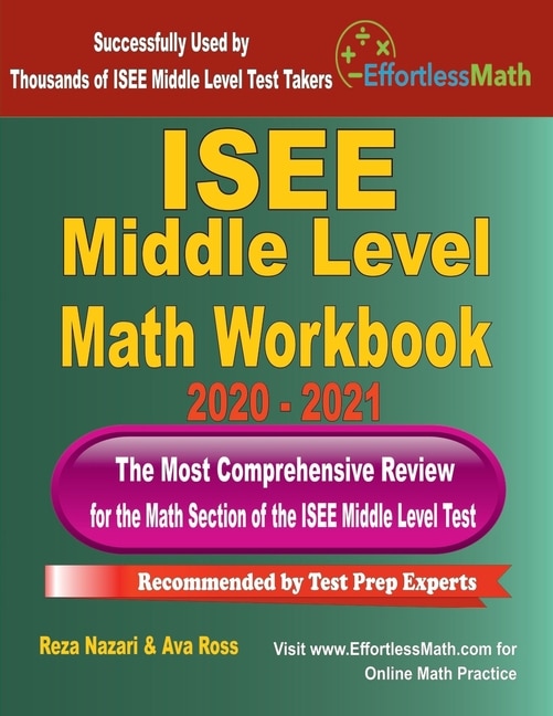 Front cover_ISEE Middle Level Math Workbook 2020 - 2021