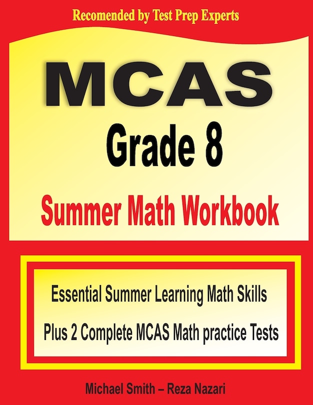 Front cover_MCAS Grade 8 Summer Math Workbook