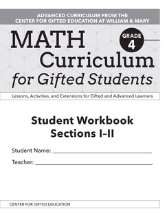 Couverture_Math Curriculum for Gifted Students