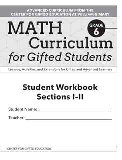 Couverture_Math Curriculum for Gifted Students