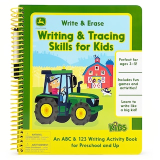Front cover_John Deere Kids Write & Erase Writing & Tracing Skills for Kids