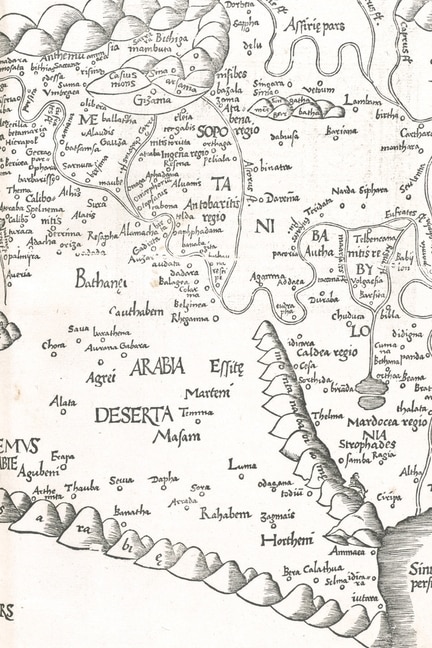Couverture_1525 Map Of Palestine, Mesopotamia, And Babylonia In Present Day Middle East - A Poetose Notebook / Journal / Diary (50 Pages/25 Sheets)