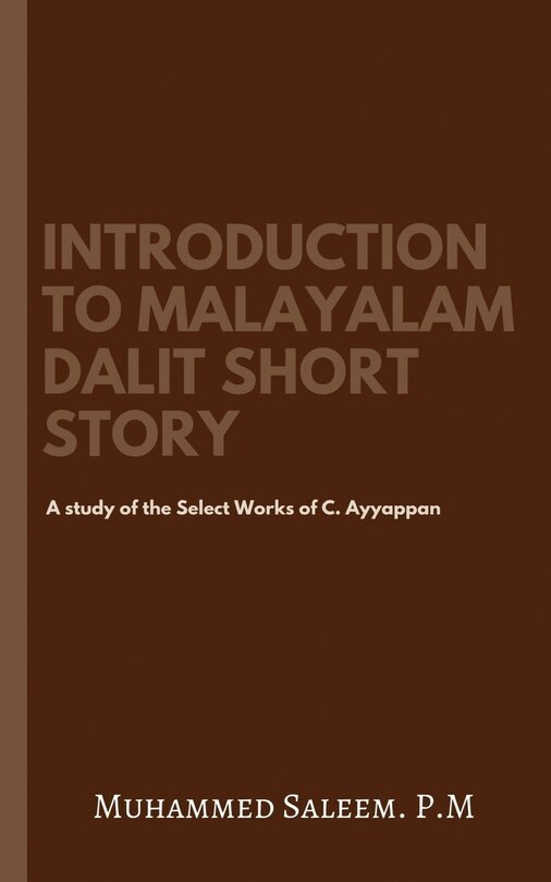 Front cover_Introduction To Malayalam Dalit Short Story