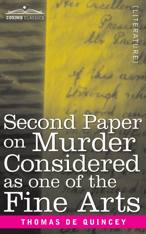 Front cover_Second Paper On Murder Considered as one of the Fine Arts