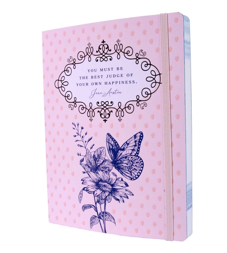 Front cover_Jane Austen: Best Judge Of Your Own Happiness Softcover Notebook