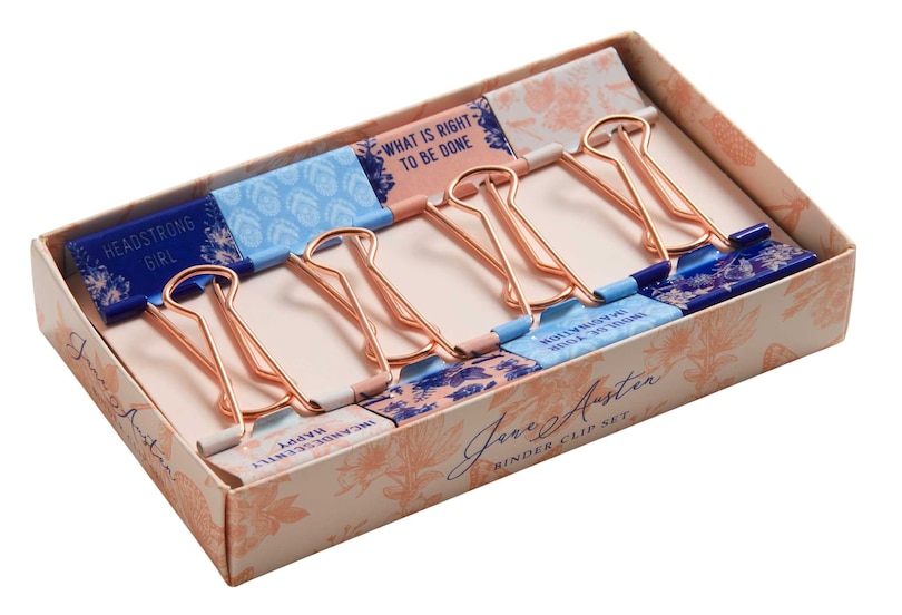 Front cover_Jane Austen: Floral Patterns Binder Clips (Set of 8)