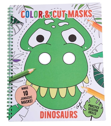 Color & Cut Masks: Dinosaurs: (Origami For Kids, Art books for kids 4 - 8, Boys and Girls Coloring, Creativity and Fine Motor Skills)