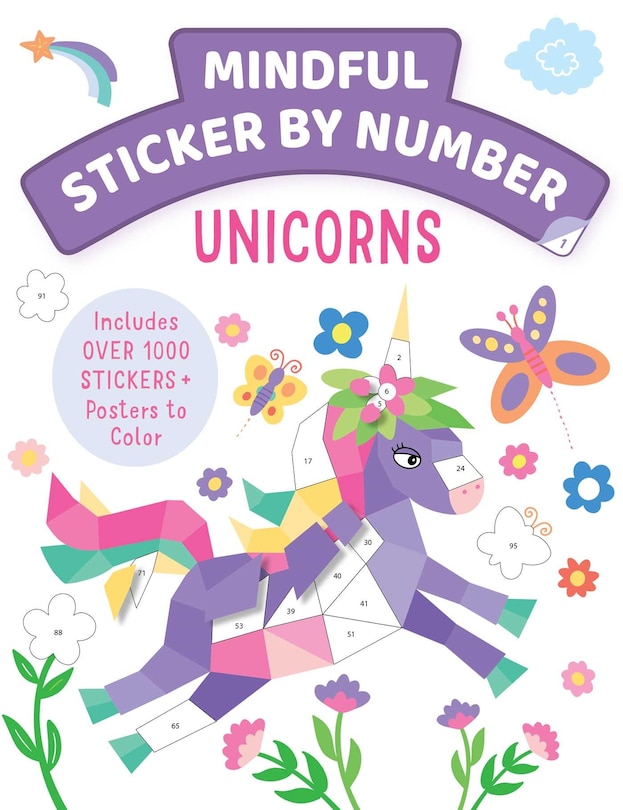 Front cover_Mindful Sticker By Number: Unicorns