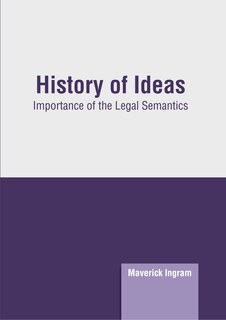 Couverture_History of Ideas: Importance of the Legal Semantics