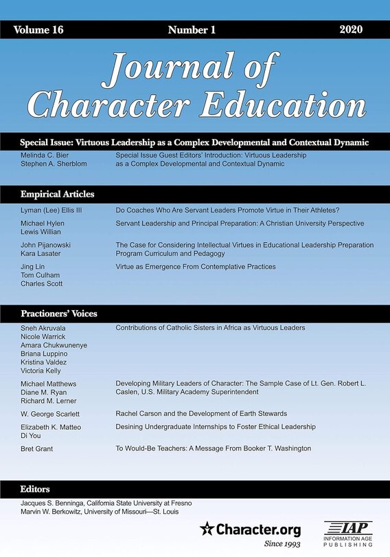 Couverture_Journal of Character Education Vol 16 Issue 1