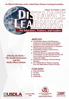 Front cover_Distance Learning Vol 16 Issue 3
