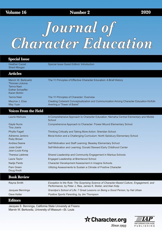 Couverture_Journal of Character Education Vol 16 Issue 2