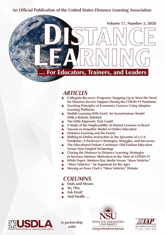 Front cover_Distance Learning Vol 17 Issue 3