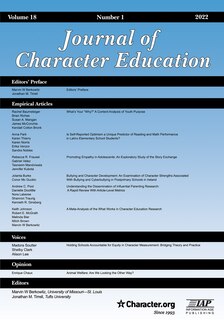 Couverture_Journal of Character Education Vol 18 Issue 1