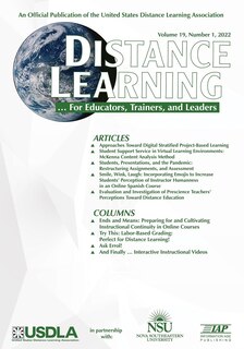 Front cover_Distance Learning Vol 19 Issue 1