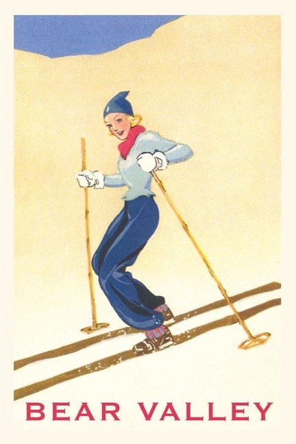Front cover_The Vintage Journal Woman Skiing Down Hill, Bear Valley