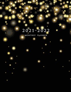 2021-2022 Monthly Planner: Large Two Year Planner (christmas Gold Snowflakes)