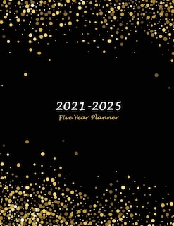 2021-2025 Five Year Planner: Large 60-month Monthly Planner (gold Confetti Glitter)