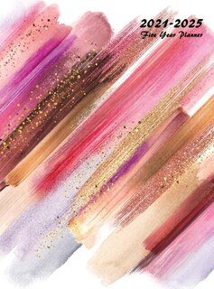 2021-2025 Five Year Planner: Five Year Monthly Planner 8.5 X 11 With Hardcover (abstract Watercolor Pattern)