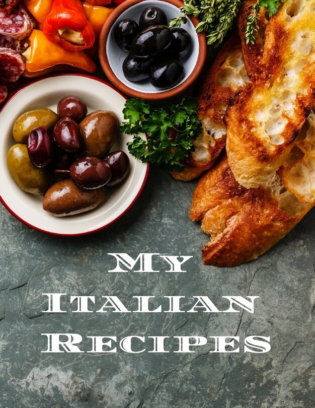 My Italian Recipes: An easy way to create your very own Italian recipe cookbook with your favorite dishes, in an 8.5x11 100 writable pages, includes index pages. Makes a great gift for yourself, that Italian cook in your life, a relative or friend!en