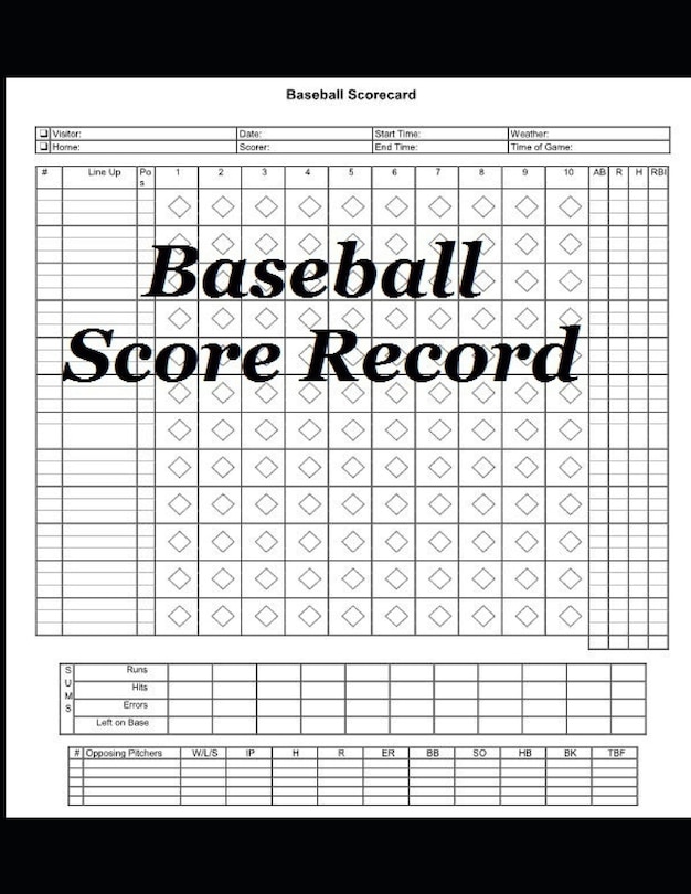 Front cover_Baseball Score Record
