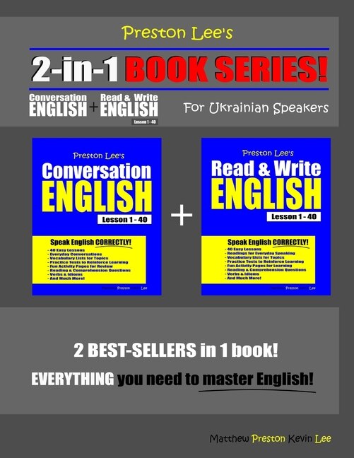 Couverture_Preston Lee's 2-in-1 Book Series! Conversation English & Read & Write English Lesson 1 - 40 For Ukrainian Speakers