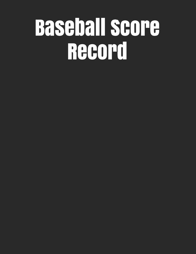 Front cover_Baseball Score Record