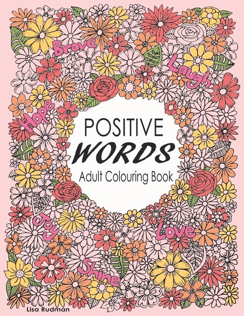 Front cover_Positive Words Adult Colouring Book